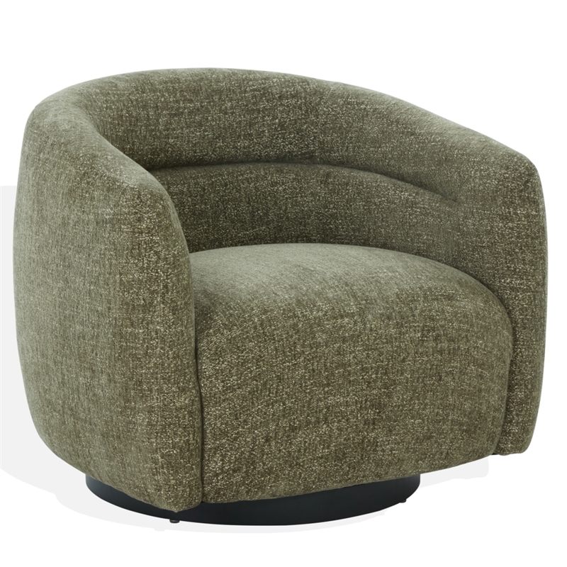 Safavieh Kellybryn Wood and Iron Swivel Chair in Olive