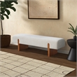 Safavieh Kandiss Linen and Wood Bench in Taupe / Brown