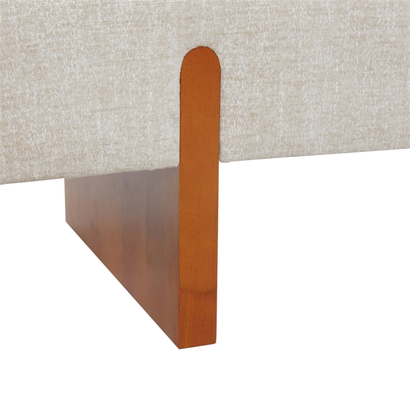 Safavieh Kandiss Linen and Wood Bench in Taupe / Brown