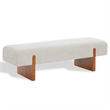 Safavieh Kandiss Linen and Wood Bench in Taupe / Brown