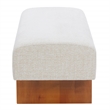 Safavieh Kandiss Linen and Wood Bench in Taupe / Brown