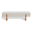 Safavieh Kandiss Linen and Wood Bench in Taupe / Brown