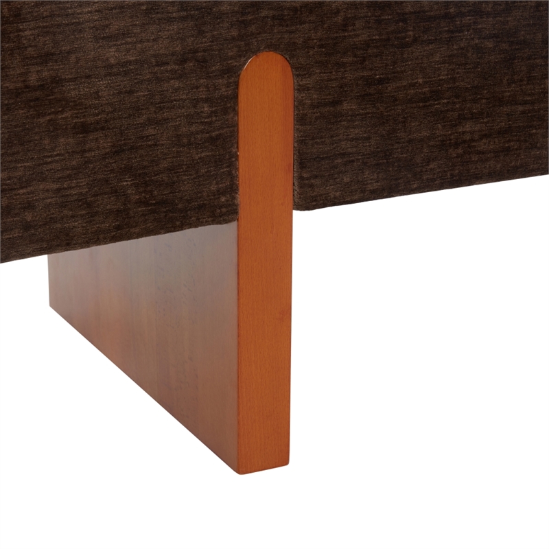 Safavieh Kandiss Linen and Wood Bench in Brown