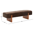 Safavieh Kandiss Linen and Wood Bench in Brown
