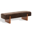 Safavieh Kandiss Linen and Wood Bench in Brown