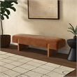 Safavieh Kandiss Linen and Wood Bench  in Amber / Brown