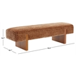 Safavieh Kandiss Linen and Wood Bench  in Amber / Brown