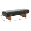 Safavieh Kandiss Linen and Wood Bench in Green / Brown