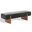 Safavieh Kandiss Linen and Wood Bench in Green / Brown