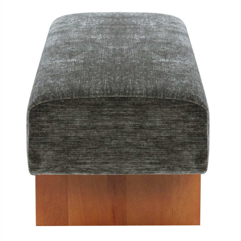 Safavieh Kandiss Linen and Wood Bench in Green / Brown