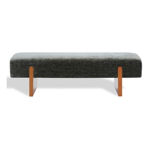 Safavieh Kandiss Linen and Wood Bench in Green / Brown