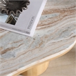 Safavieh Feliciabeth Marble and Wood Coffee Table in Natural / Light Brown