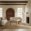 Safavieh Feliciabeth Marble and Wood Coffee Table in Natural / Light Brown