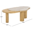 Safavieh Feliciabeth Marble and Wood Coffee Table in Natural / Light Brown