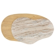 Safavieh Feliciabeth Marble and Wood Coffee Table in Natural / Light Brown