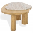 Safavieh Feliciabeth Marble and Wood Coffee Table in Natural / Light Brown