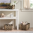 Safavieh Fillip Set Of 3 Seagrass and Metal Baskets in Natural / Brown