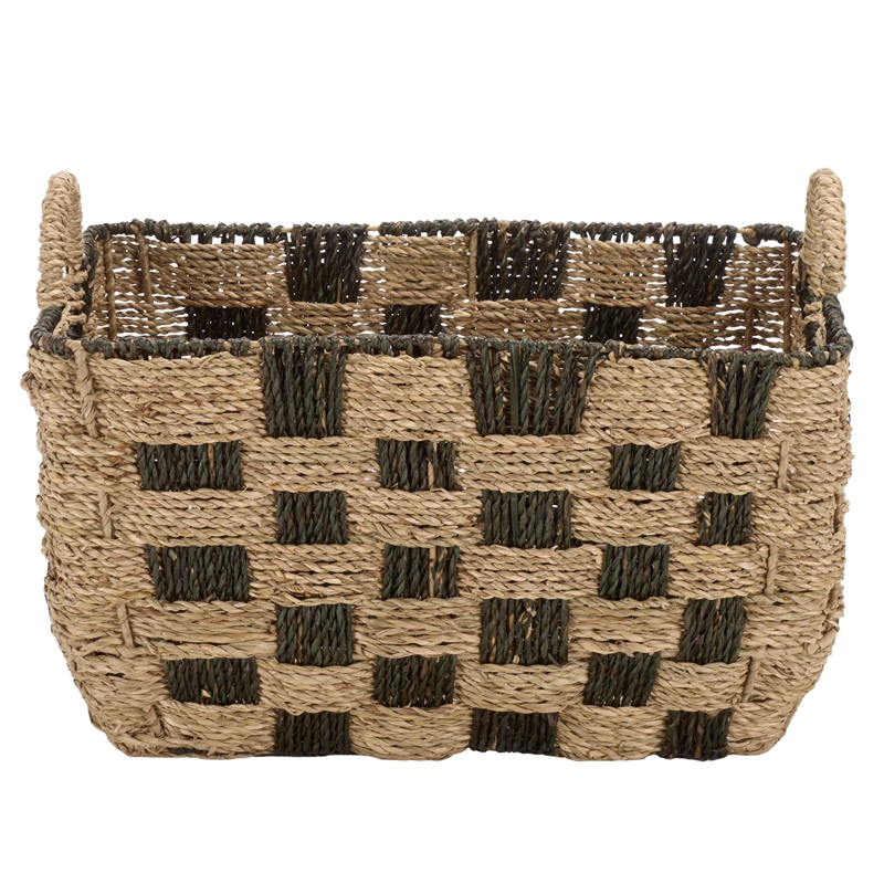 Safavieh Fillip Set Of 3 Seagrass and Metal Baskets in Natural / Brown