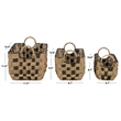 Safavieh Fillip Set Of 3 Seagrass and Metal Baskets in Natural / Brown