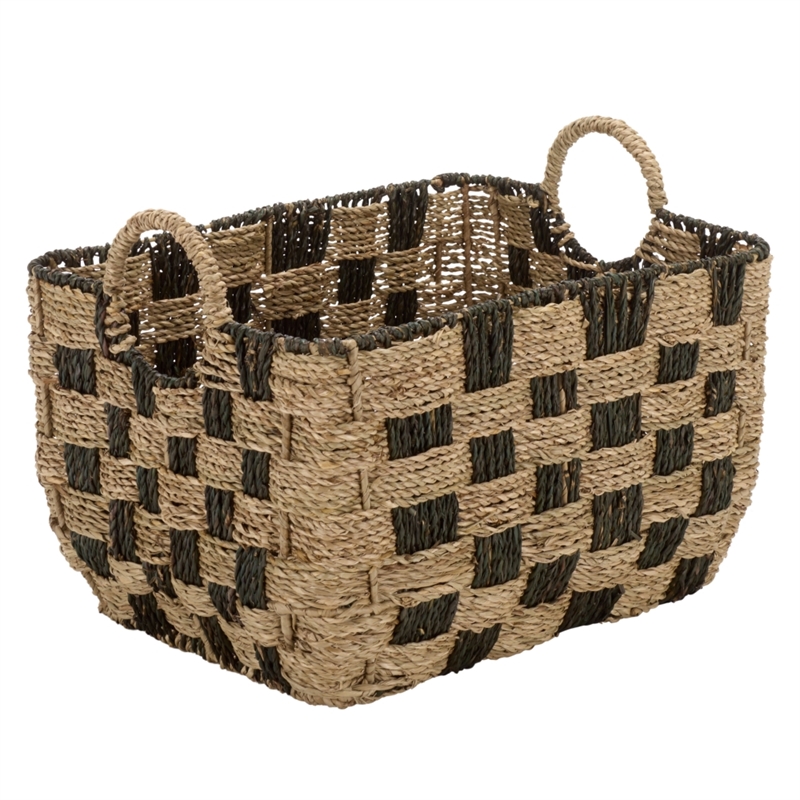 Safavieh Fillip Set Of 3 Seagrass and Metal Baskets in Natural / Brown