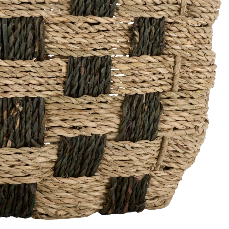 Safavieh Fillip Set Of 3 Seagrass and Metal Baskets in Natural / Brown