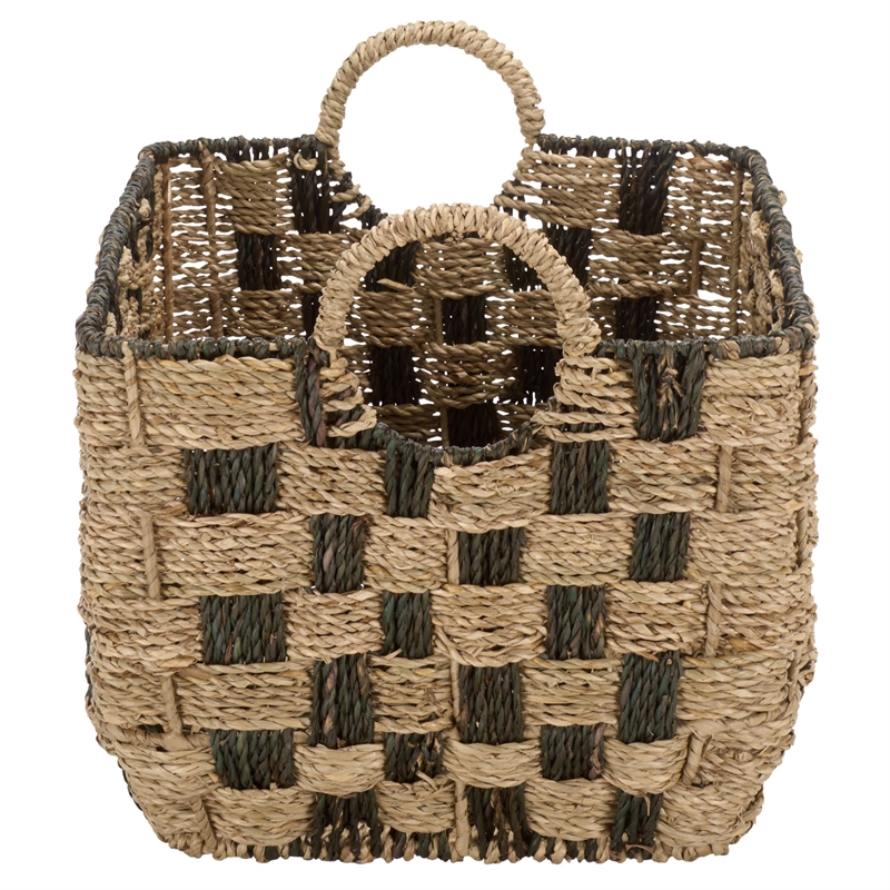 Safavieh Fillip Set Of 3 Seagrass and Metal Baskets in Natural / Brown