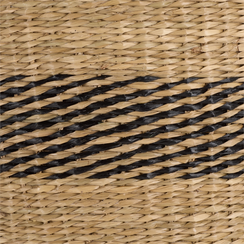 Safavieh Beris Set Of 3 Seagrass Baskets  in Natural / Black