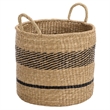 Safavieh Beris Set Of 3 Seagrass Baskets  in Natural / Black
