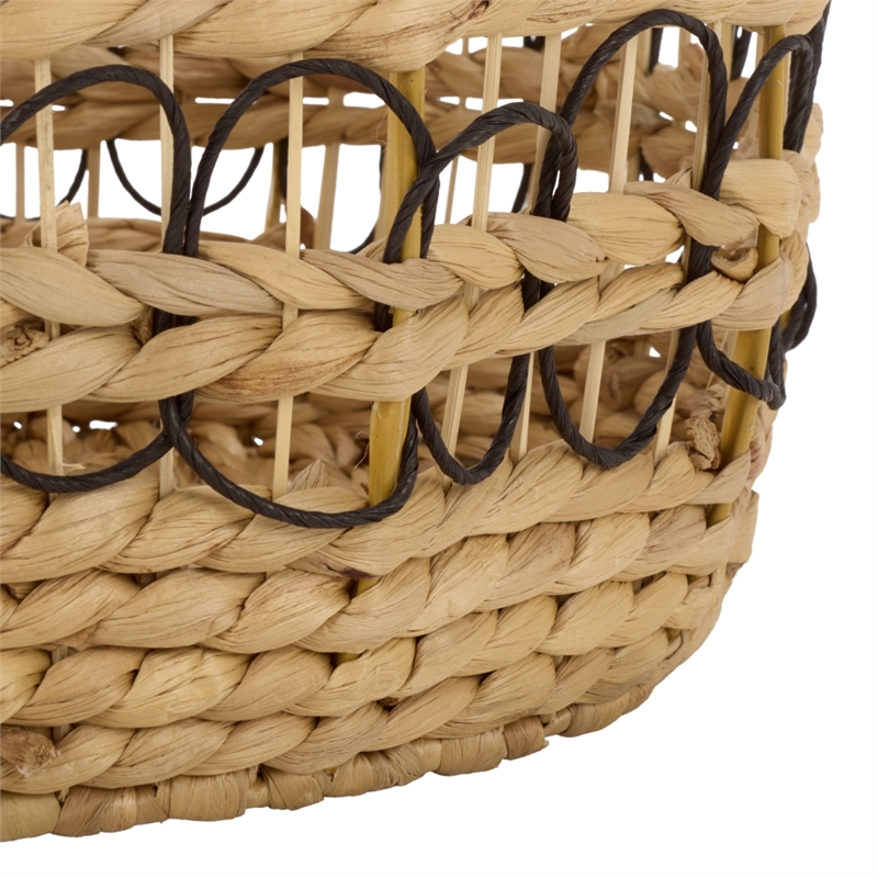 Safavieh Pitof Set Of 3 Metal Baskets  in Natural / Black
