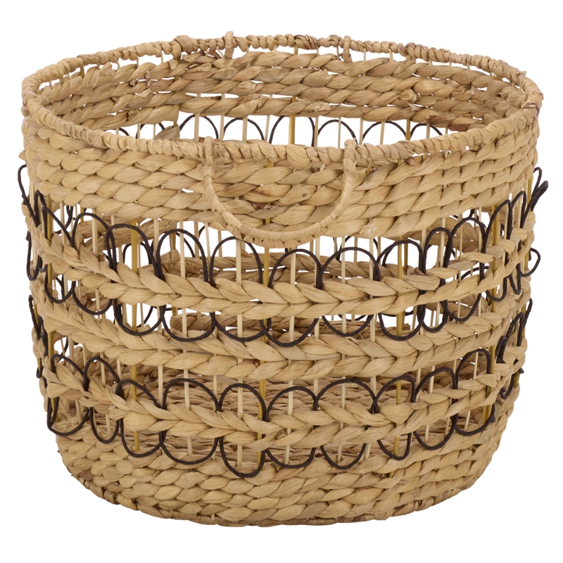 Safavieh Pitof Set Of 3 Metal Baskets  in Natural / Black