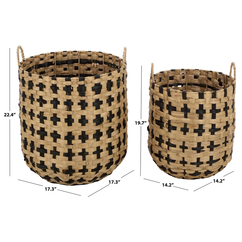 Safavieh Richy Set Of 2 Metal Baskets in Natural / Black