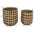 Safavieh Richy Set Of 2 Metal Baskets in Natural / Black