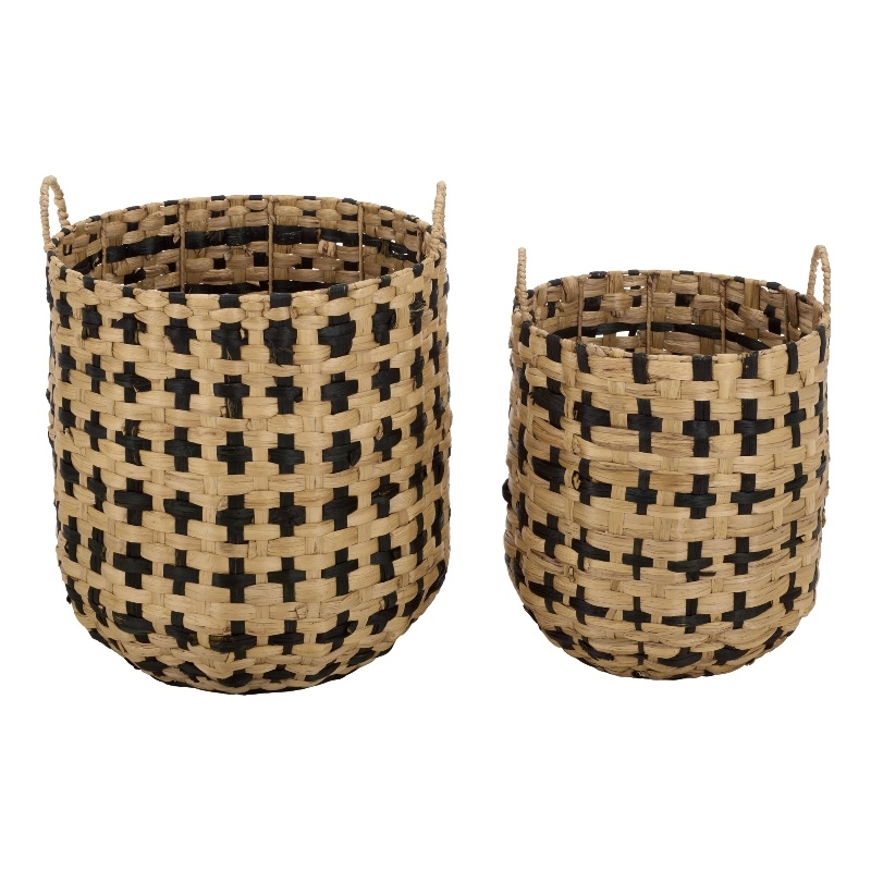 Safavieh Richy Set Of 2 Metal Baskets in Natural / Black