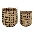 Safavieh Richy Set Of 2 Metal Baskets in Natural / Black