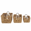 Safavieh Dirk Set Of 3 Metal Baskets in Natural