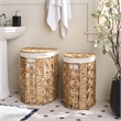 Safavieh Novik Set Of 2 Metal and Linen Baskets in Natural