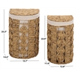 Safavieh Novik Set Of 2 Metal and Linen Baskets in Natural