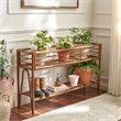 Safavieh Julep Large Wood Plant Stand Console in Natural / Brown