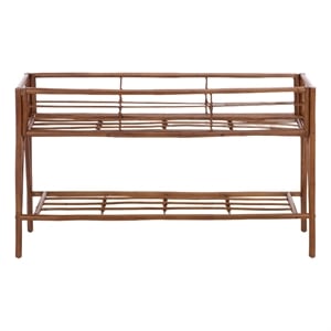 Safavieh Julep Large Wood Plant Stand Console in Natural / Brown