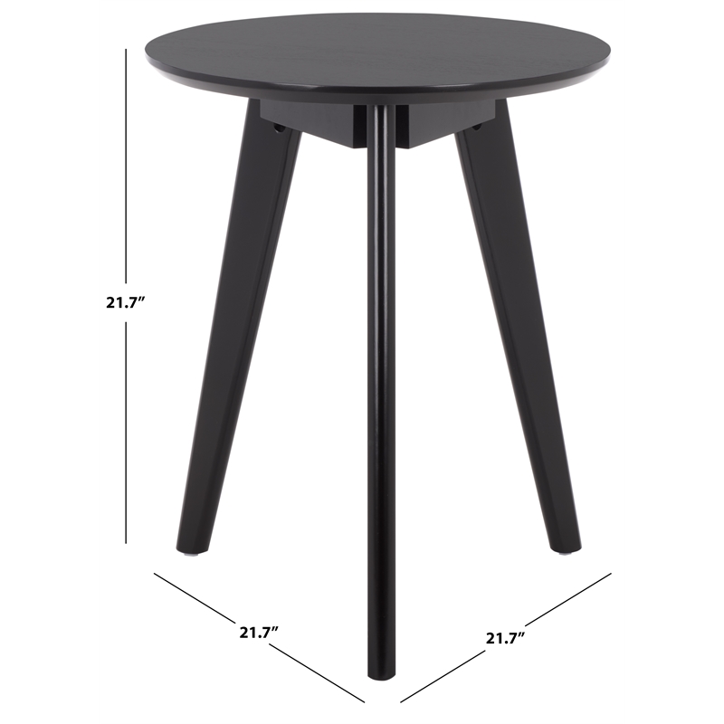 Safavieh Bahaus Round Wood Accent Table in Black