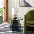 Safavieh Latika Tinted Glass Accent Table in Gray