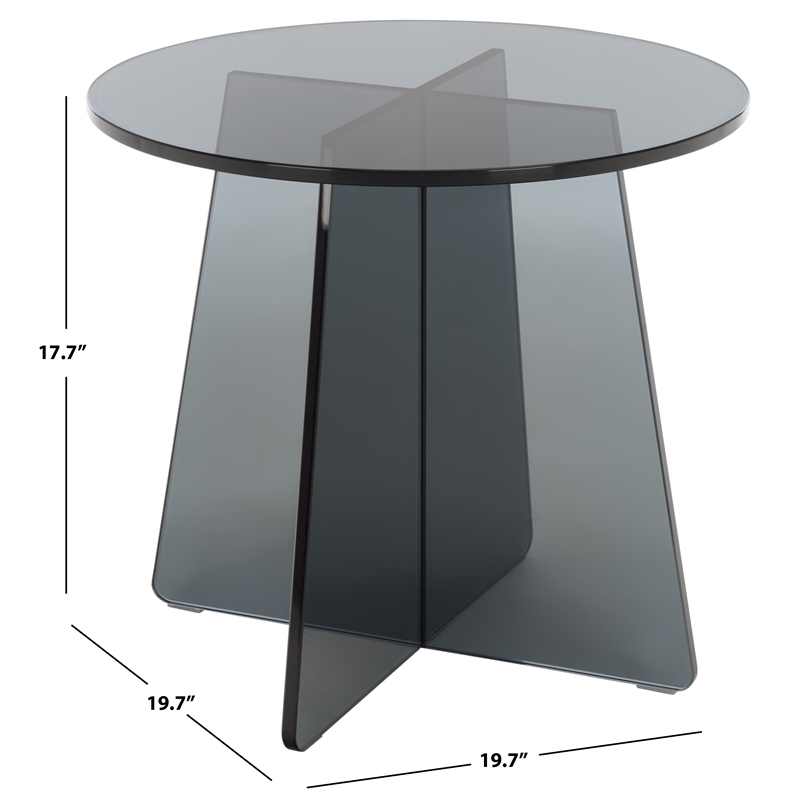 Safavieh Latika Tinted Glass Accent Table in Gray