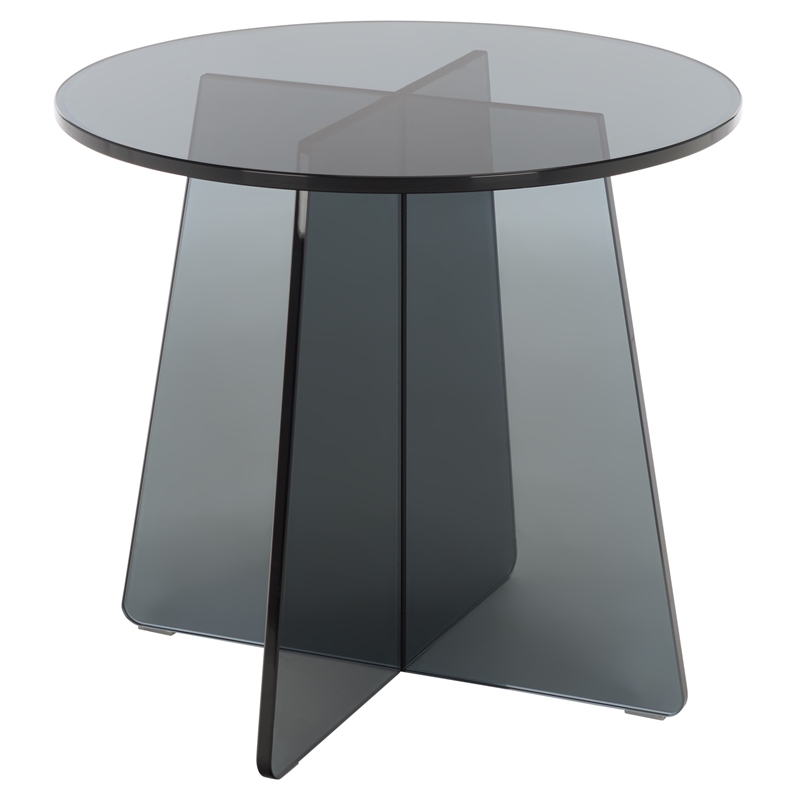 Safavieh Latika Tinted Glass Accent Table in Gray