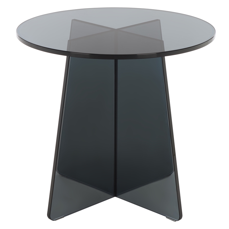 Safavieh Latika Tinted Glass Accent Table in Gray