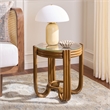 Safavieh Bilian Round Rattan Accent Table in Brown