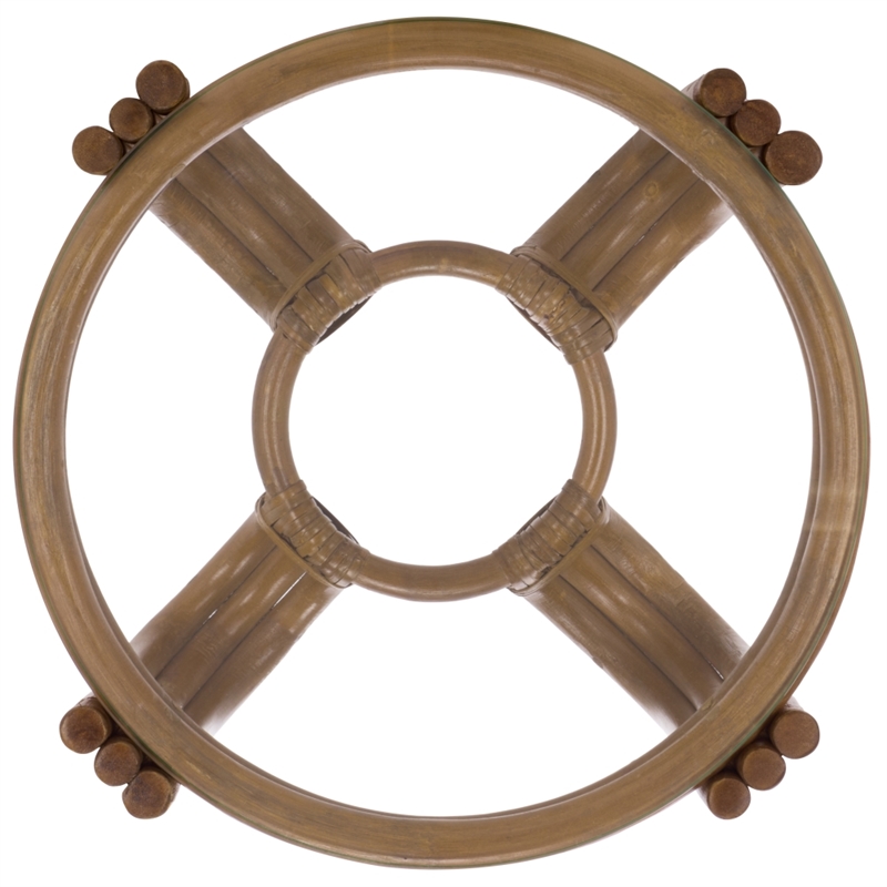 Safavieh Bilian Round Rattan Accent Table in Brown
