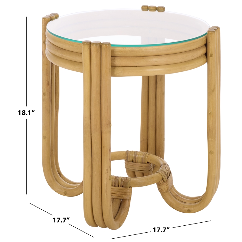 Safavieh Bilian Round Rattan Accent Table in Natural