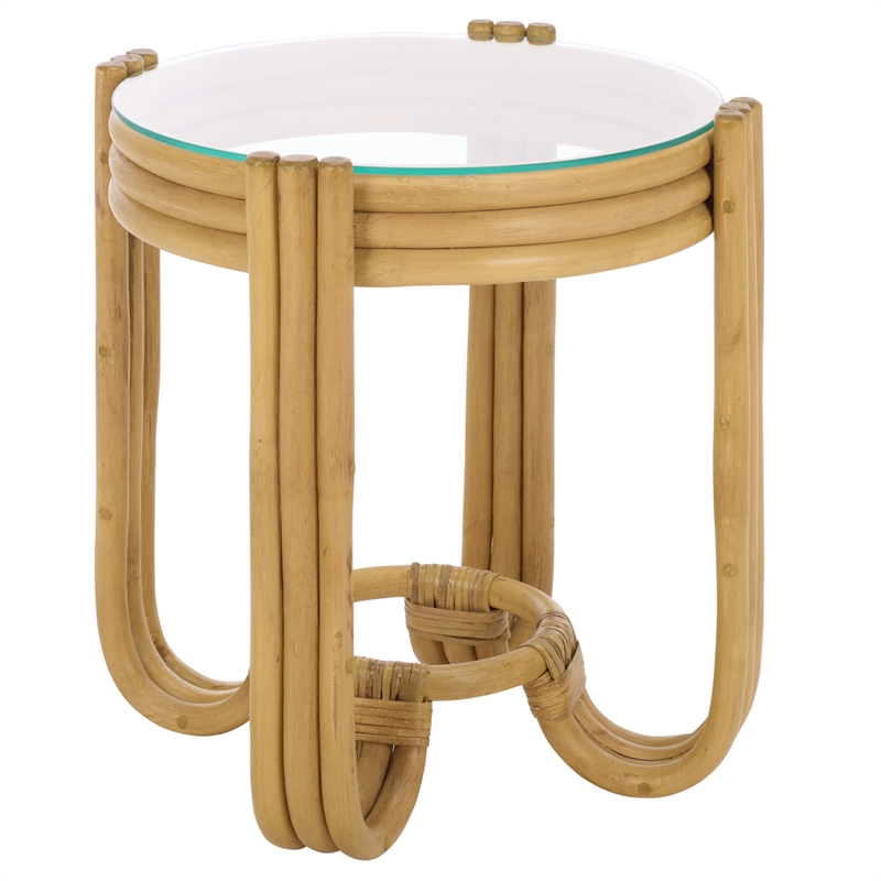 Safavieh Bilian Round Rattan Accent Table in Natural