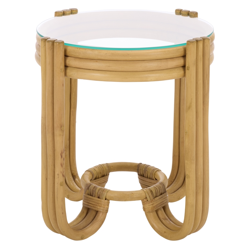 Safavieh Bilian Round Rattan Accent Table in Natural
