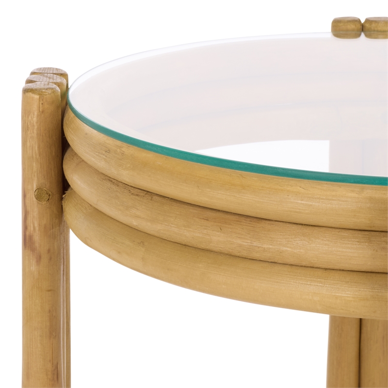 Safavieh Bilian Round Rattan Accent Table in Natural